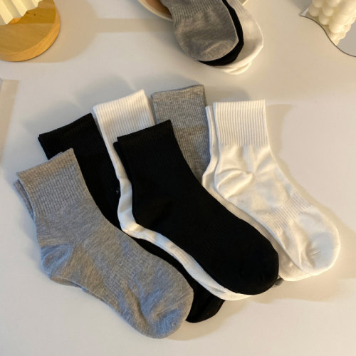 Real shooting real price black socks women's socks autumn and winter white stockings women's socks pure cotton men's socks