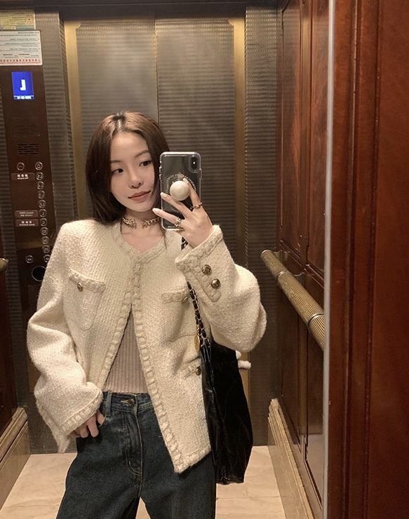 New in autumn!【L.L STUDIO】Xiaoxiangfeng tweed all-match short coat 78006# PCZ