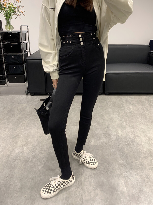 New in autumn!【VANESSA】High waist slim fit jeans 6870# OZQ