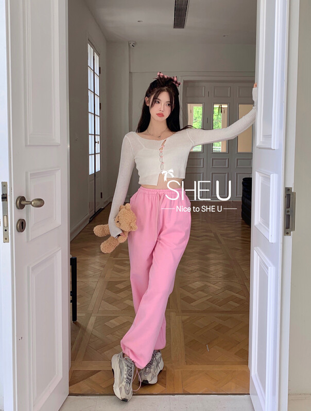 【SHE U】Korean all-match solid color two-piece sweatpants casual pants 81039