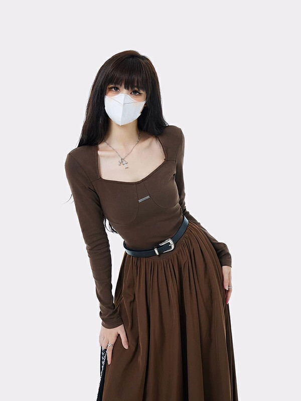 Autumn is new! [L.L STUDIO] Solid color casual all-match waist dress 78017# PCZ