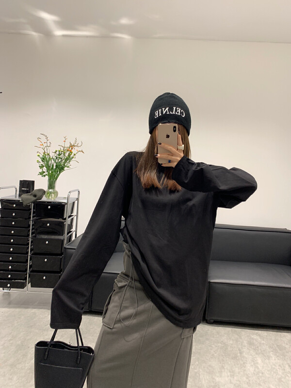 Original price 88.99! New for autumn! [VANESSA] Korean version comfortable clean round neck pullover long sleeve T-shirt 1501# OZQ