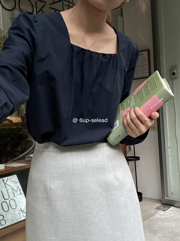 Autumn is new! [6-UP] Korean version of the back strap design pullover shirt 69191# CQW