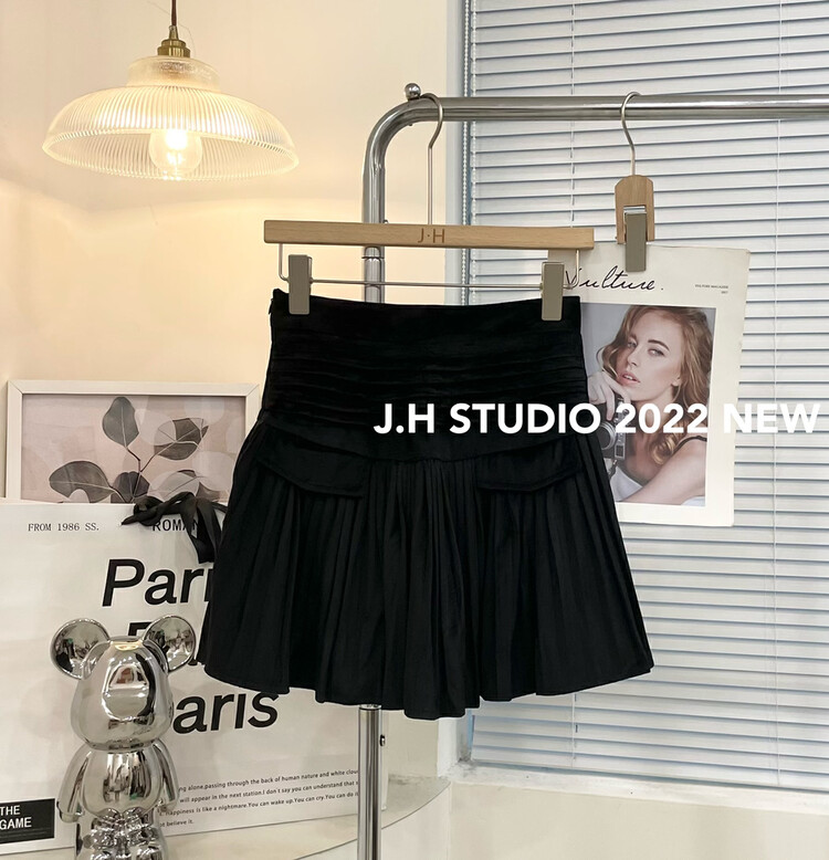 New in autumn! [JH] Net red high waist and thin pleated skirt T134# PCZ