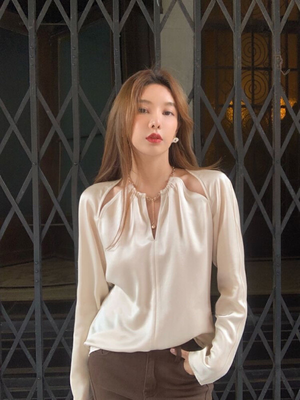 New in autumn! [SAVAGE] High-quality stitching chain structure loose shirt E9959# WPL