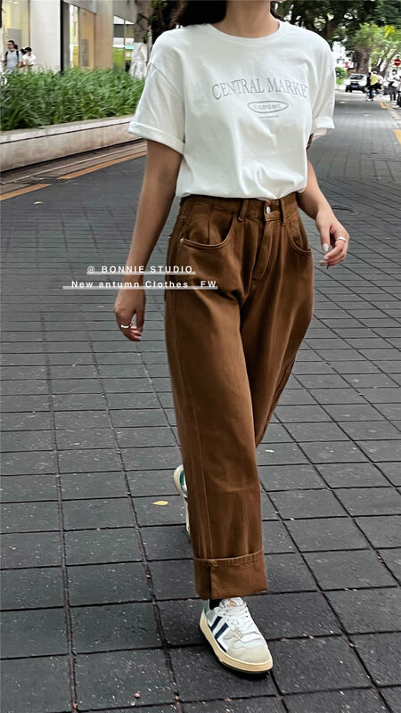 New in autumn! [BONNIE] Korean wide-leg fashion slim casual pants 2568# XYJ