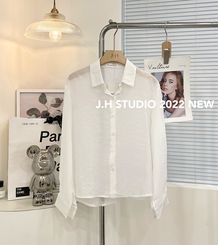 New in autumn! [JH] Net red solid color commuter shirt T131# PCZ
