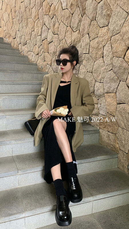 New in early autumn!【MAKE】Advanced double-pocket back three-button shoulder pad suit 50207# OZQ