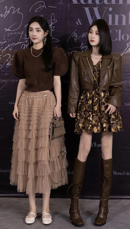 [SAVAGE] Autumn new Korean version all-match solid color high waist elastic waist layered cake yarn skirt E9866# WPL