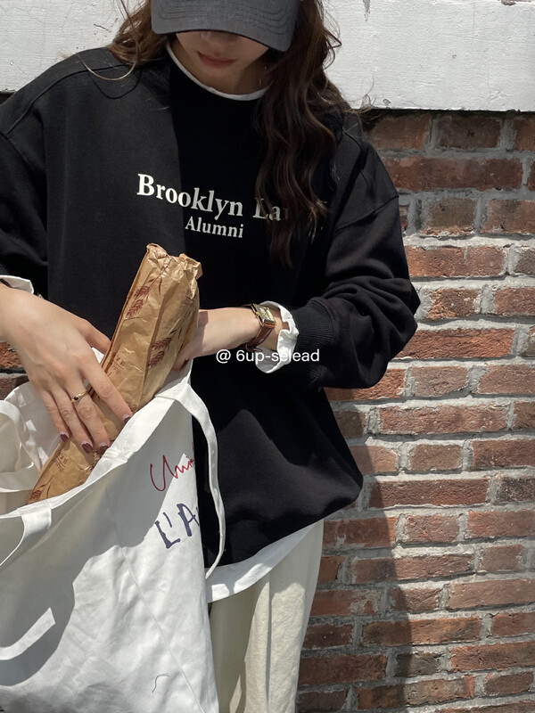 Autumn is new! [6-UP] Korean loose fake two-piece fleece letter printed sweater 69251-1# CQW