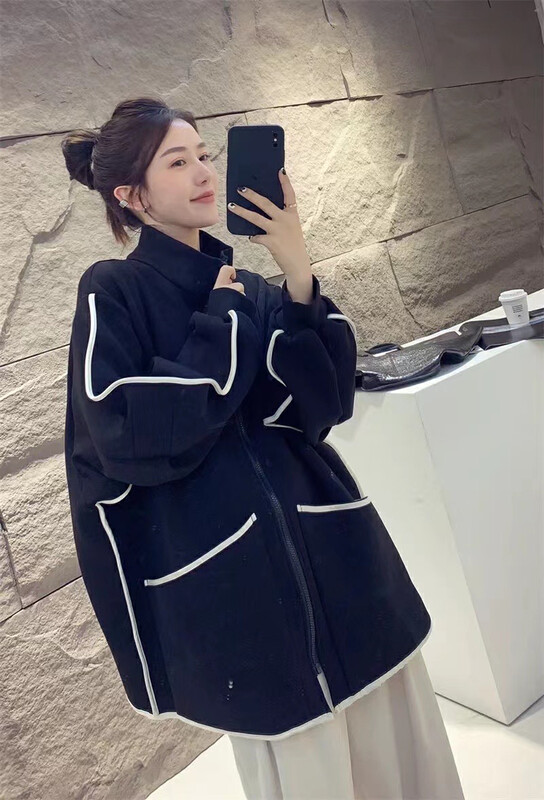 Autumn is new! [JH] Net red contrast color stand-up collar short coat 42977# PCZ
