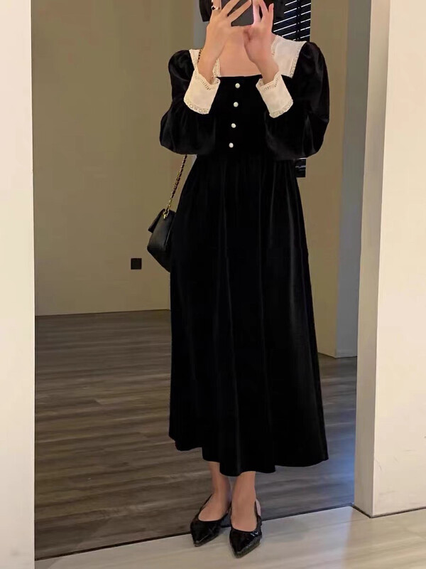Autumn is new! [JH] Net red Xiaoxiang contrast color dress 42987# PCZ