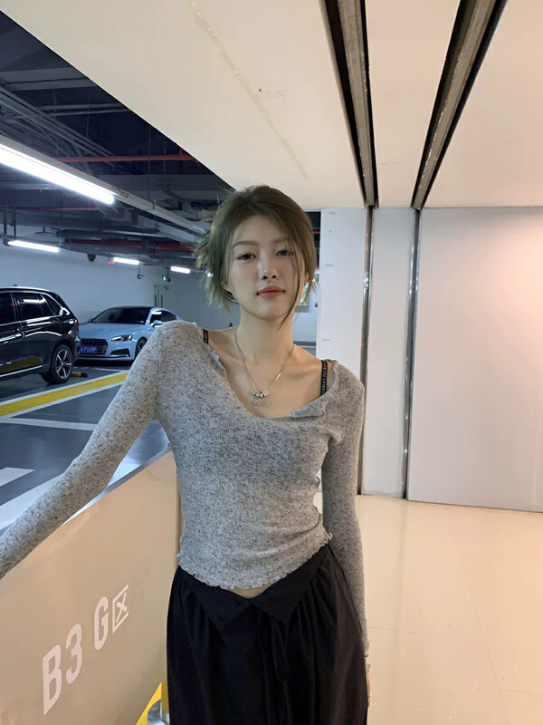 New in early autumn! [SAVAGE] Simple solid color versatile knitted sweater E9265# WPL