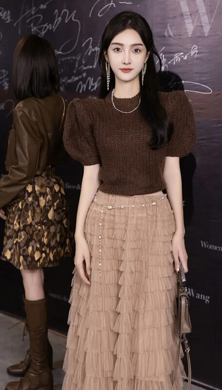 Autumn is new! [SAVAGE] Korean version of the all-match solid color round neck puff sleeve warm sweater E9868# WPL