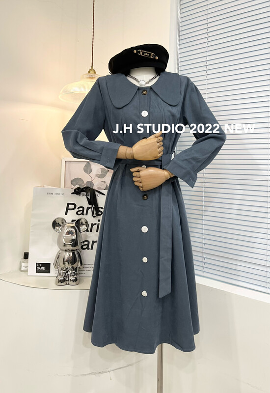 Autumn is new! [JH] Net red doll collar breasted dress (with belt) (only sell dress) 42963# PCZ