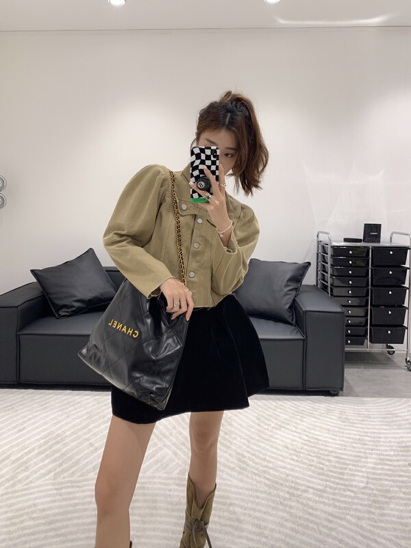 New in autumn!【VANESSA】Korean style lamb leg sleeves all-match denim jacket 6696# OZQ