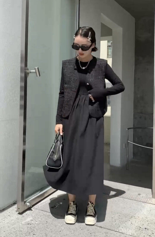Autumn is new! [JH] Net red Xiaoxiang vest + stitching dress suit 42747# PCZ