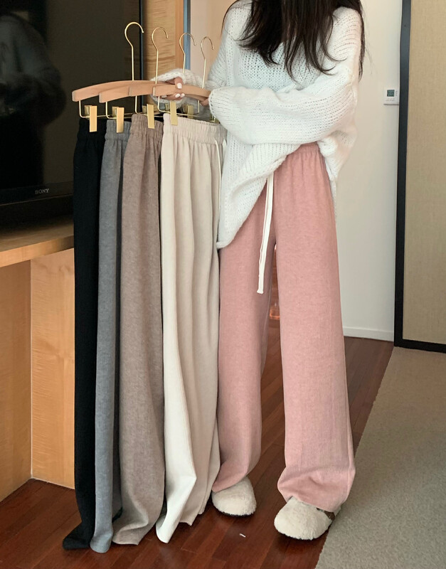 Autumn is new! [Timely rain] Korean style ins design sense drawstring high waist loose casual pants A1249# WPL