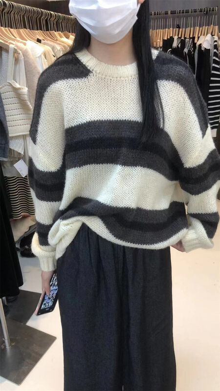 New in autumn! [ARE YOU] Round neck loose and comfortable all-match warm sweater 201# L