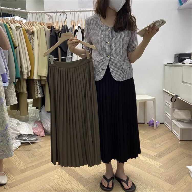 New in autumn!【ARE YOU】High waist pleated slim skirt YS2-886# L
