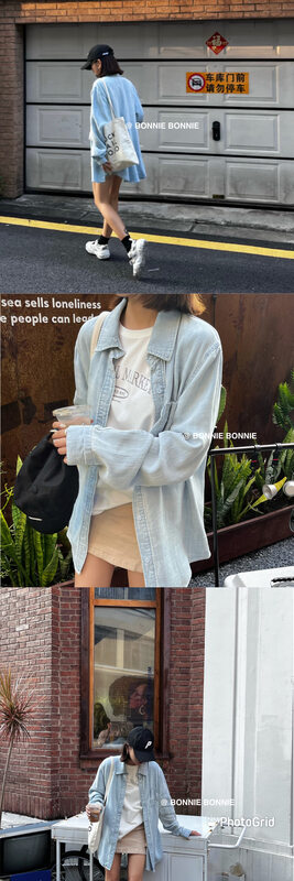 New in autumn! [BONNIE] Simple pocket all-match shirt 2542# XYJ
