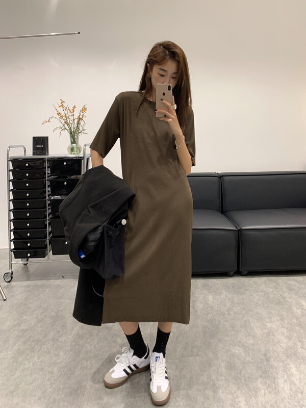 New in autumn!  【VANESSA】Pit strip round neck loose dress 6823# OZQ