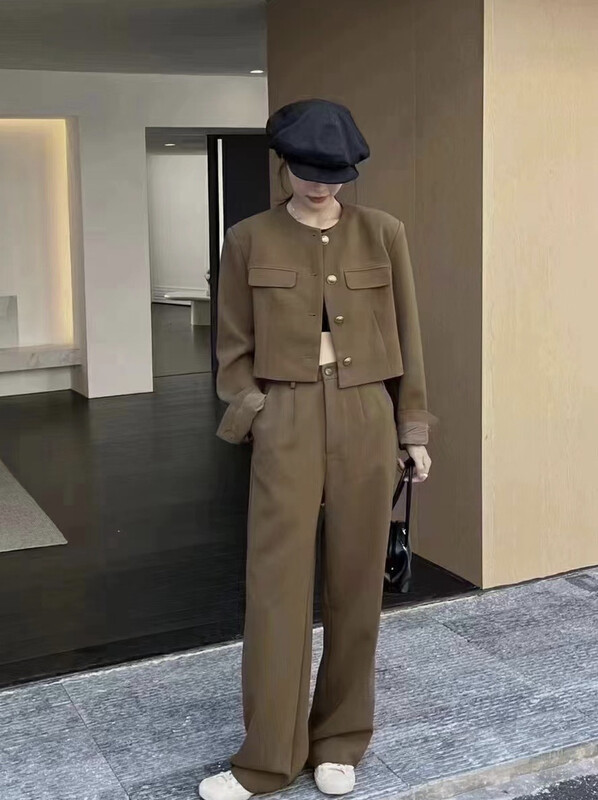 Autumn is new! [JH] Net red Xiaoxiang short coat + casual trousers suit 42671# PCZ