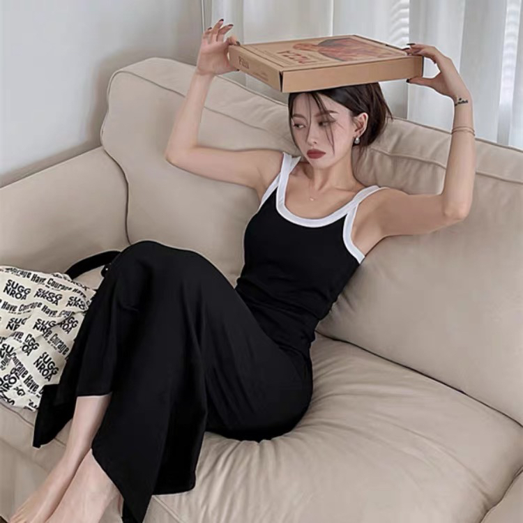 【L.L STUDIO】Fashion Color Contrast Mid-Length Dress 77548# PCZ