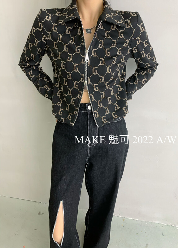 Autumn is new! [MAKE charm] zipper Korean comfortable short coat 50308# OZQ