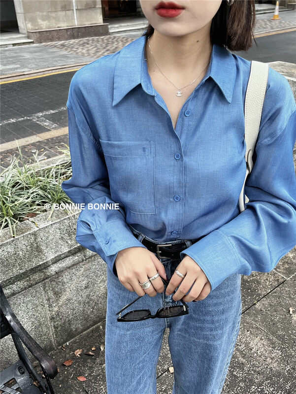 Autumn is new! [BONNIE] Pocket Design Loose Shirt 2526# XYJ