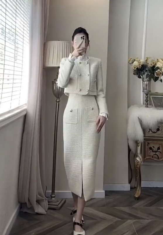 Autumn is new! [JH] Net red Xiaoxiang short coat + split skirt suit 42886# PCZ