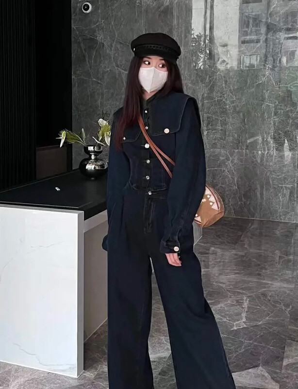 【JH】Net Celebrity Washed Denim Jacket + Loose Jeans Suit 42810# PCZ
