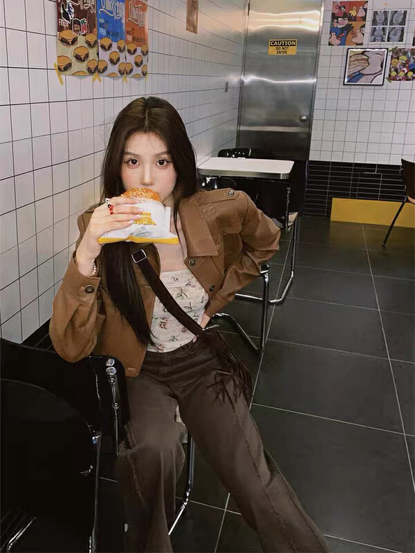 New in autumn!【L.L STUDIO】Retro Western style short leather jacket 78049# PCZ