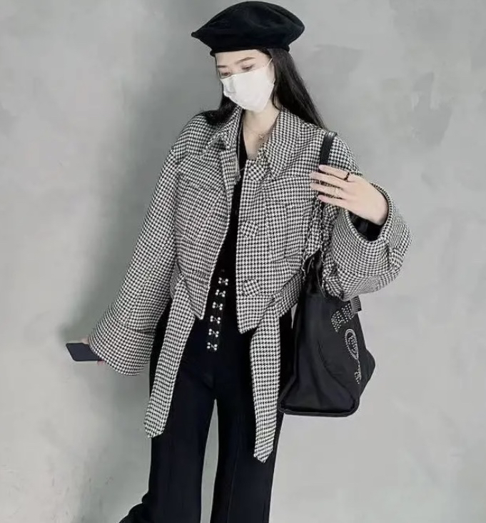 Autumn is new! [JH] Net red Xiaoxiang short short jacket (with belt) 42926# PCZ