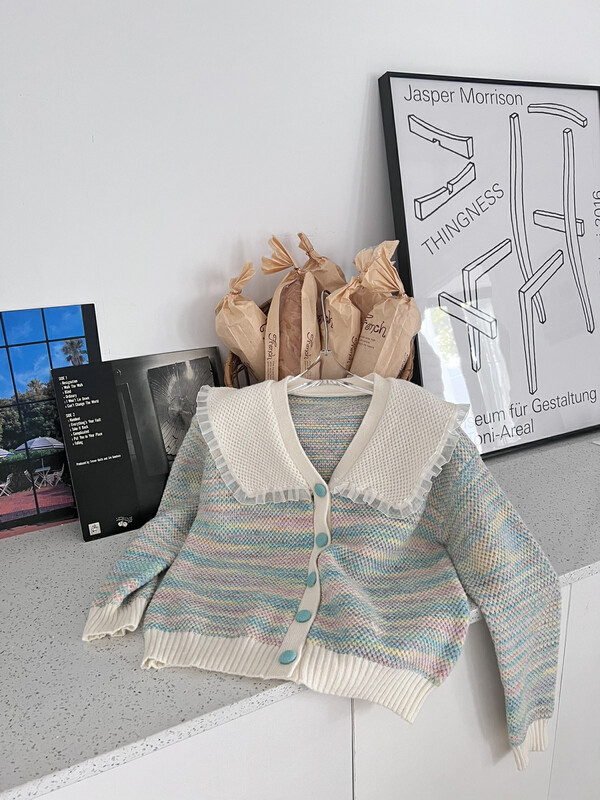 【FEI MAO】Gentle style knitted doll collar lace unique and unique cardigan sweater sweater Z-3100-1844