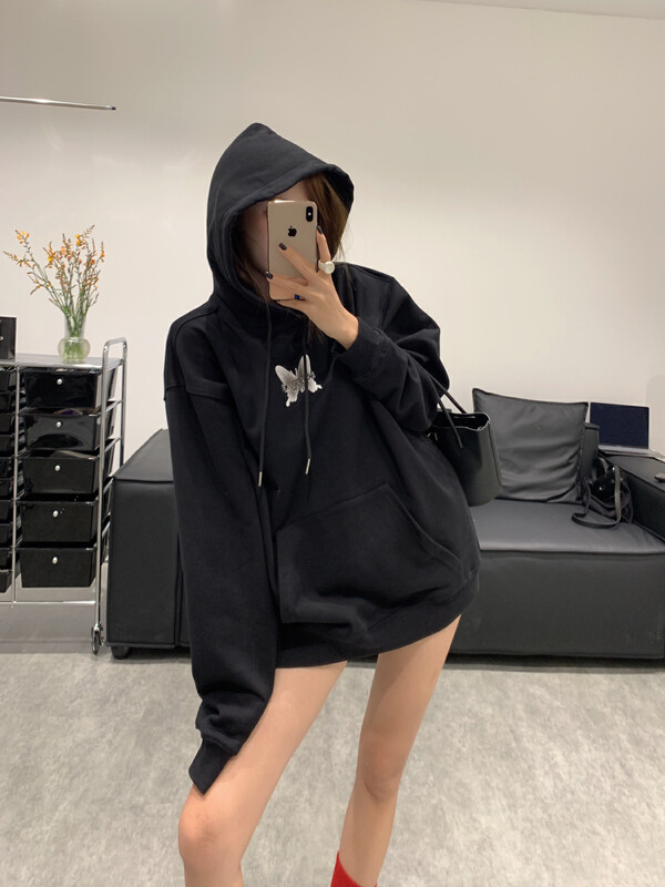 New in autumn! [VANESSA] Hooded printed casual sweater WY-634# OZQ