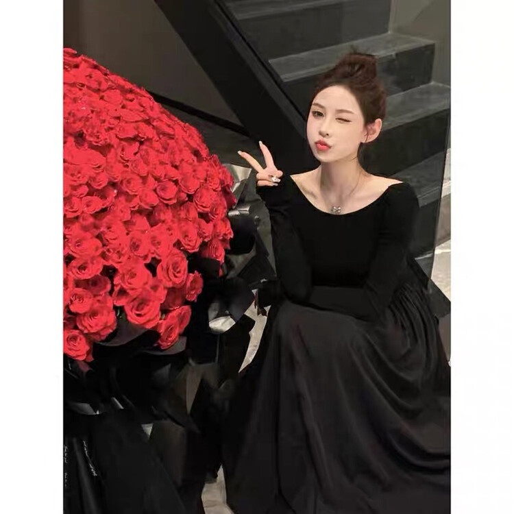 Autumn is new!【L.L STUDIO】Korean version of the French retro Western style age-reducing and slimming dress 77828# PCZ
