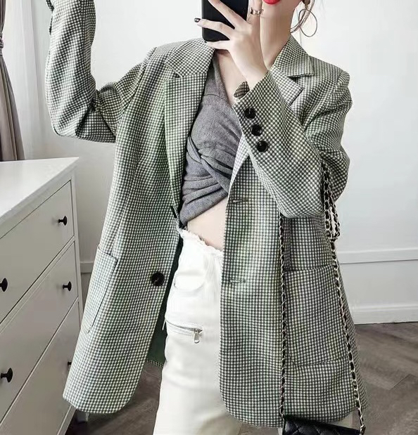 New in autumn! [JH] Net red plaid loose suit 42874# PCZ
