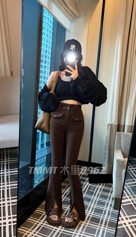 New in autumn! [JIAJIATMMT Muli] High waisted hip flared jeans 8962# L