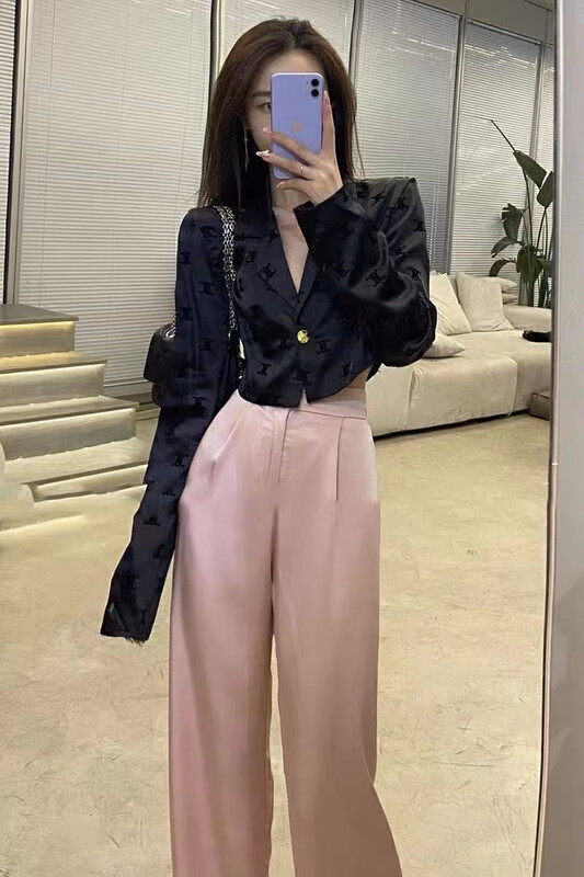 New in early autumn! [JH] Net red short jacket + loose all-match casual pants suit 42505# PCZ