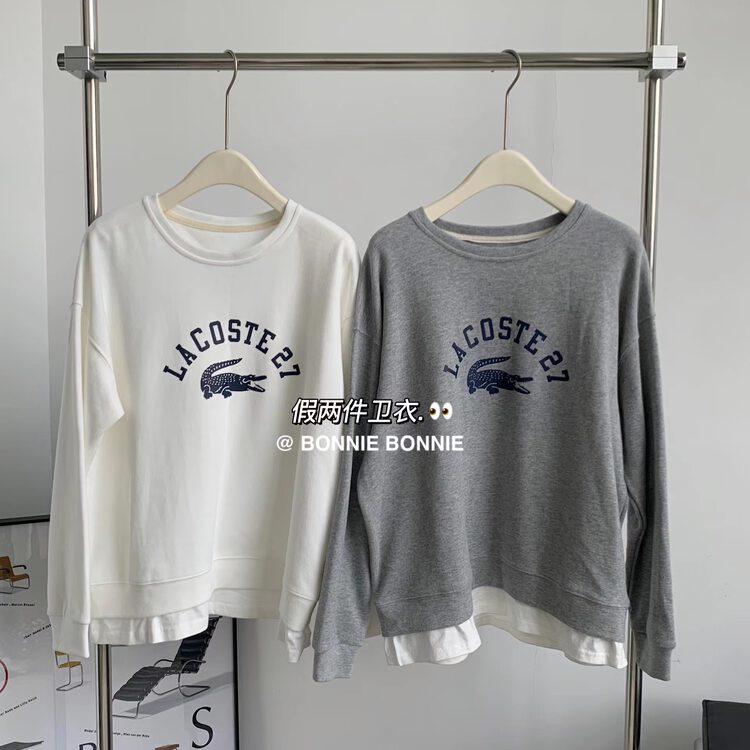 New in autumn!【BONNIE】Two-piece loose sweater with round neck fake 2541# XYJ
