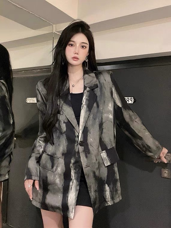 New in early autumn! [L.L STUDIO] Tie-dye retro loose suit 77687# PCZ
