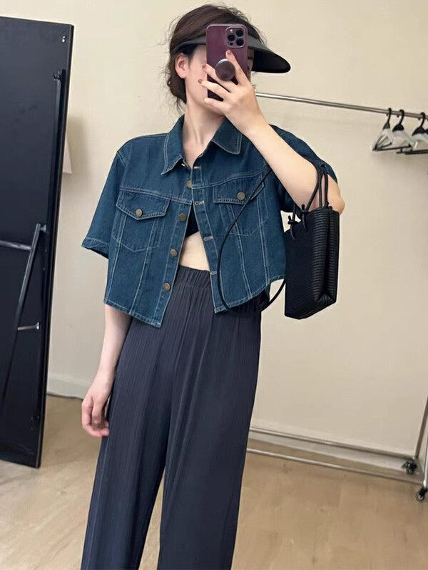 【L.L STUDIO】Fashion Retro Hong Kong Style Denim Jacket 77559# PCZ