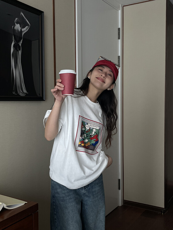 New in autumn! [TN] printed loose and simple Korean short-sleeved T-shirt T3206# CLS