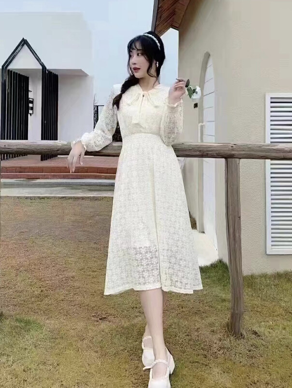 Autumn is new! [JH] Net red lace knot dress 42821# PCZ