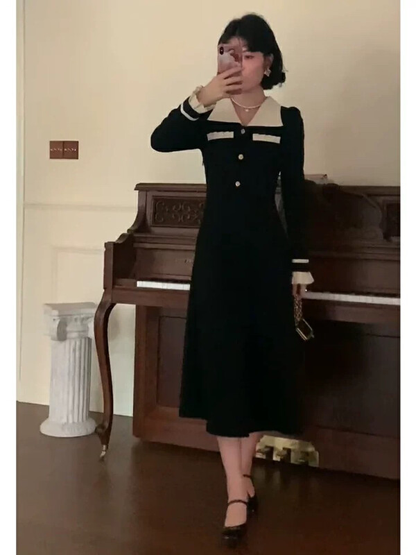 Autumn is new!【L.L STUDIO】Fashion color matching waist dress 77974# PCZ