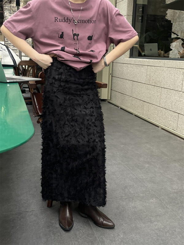 New in early autumn! [TN] niche design slit all-match skirt 5087# CLS