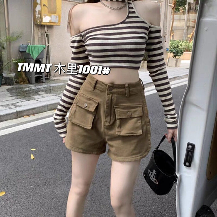 New in early autumn! [JIAJIATMMT Muli] Hot niche irregular denim shorts J1001# L