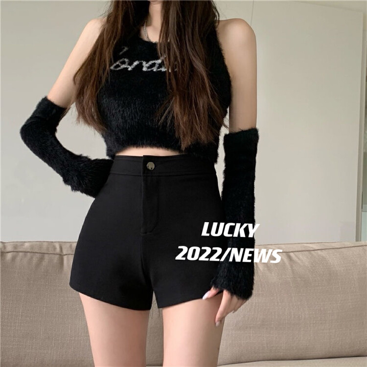 【LUCKY】High waist all-match slim casual shorts 1196# ZXX