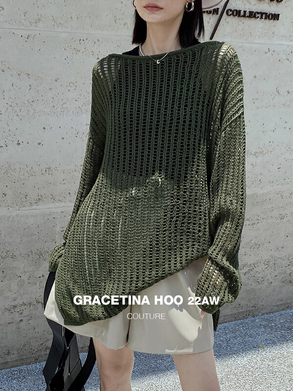 [GRACETINA HOO] Design hollow long-sleeved sweater Z881-1